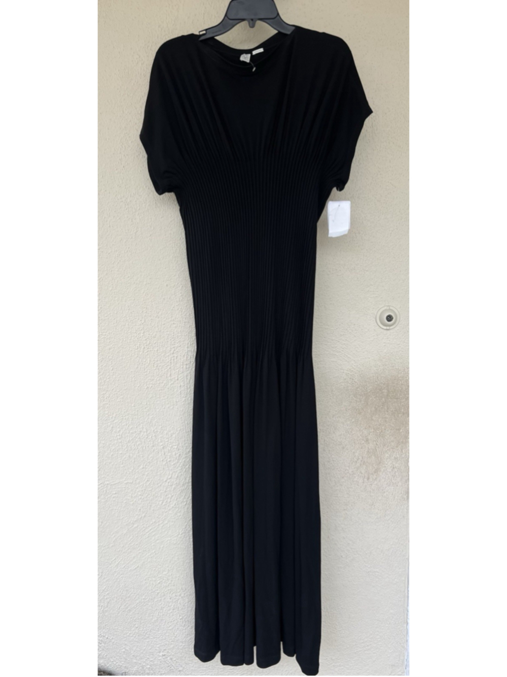 New Toteme Knife Pleated Jersey Maxi Dress Black M Classic Career Formal Luxury - Picture 6 of 12